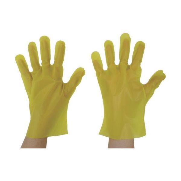 東京パック エンボス手袋五本絞り化粧箱L イエロー YGK-L 1セット(4000枚:200枚×20箱) 158-1300（直送品）