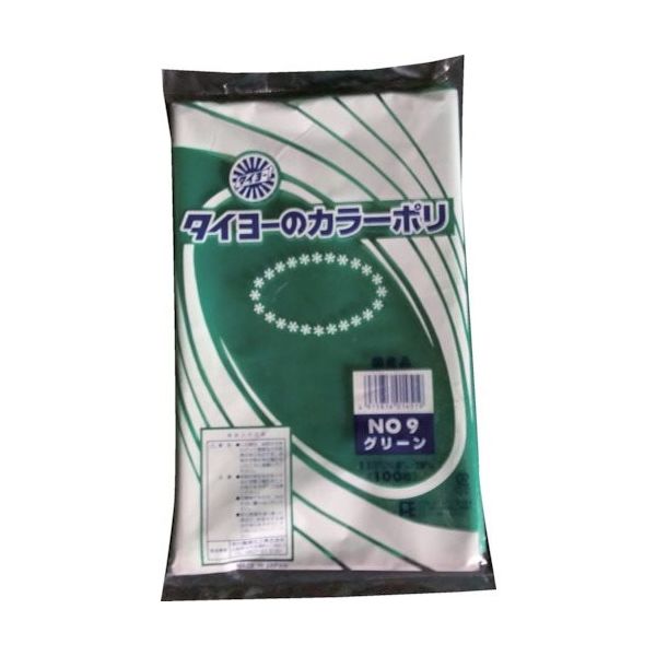 中川製袋化工 タイヨー カラーポリ袋035(グリーン) No.14 (100枚入り) S222995 1袋(100枚) 557-1368（直送品）