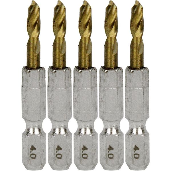 藤原産業 SK11 六角軸チタン鉄工ドリル 極短 4.0mm 5pcs 231808 1セット(4組)（直送品）