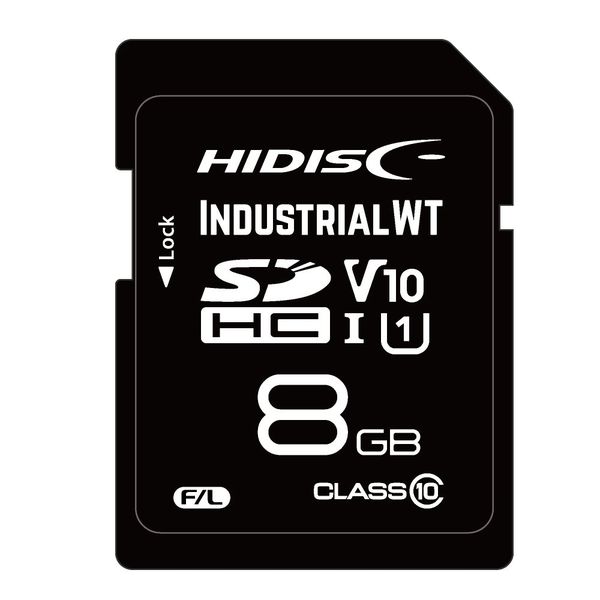HIDISC 産業用SDカード MLCチップ採用 高温度耐久 SDHCカード 8GB HDSDHC8GMLLWTJP3 1個（直送品） アスクル