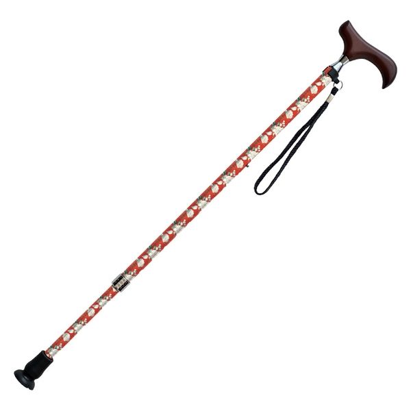 ケイ・ホスピア 愛杖 Eシリーズ 伸縮 柄タイプ E-253A レッド花柄 1本（直送品）