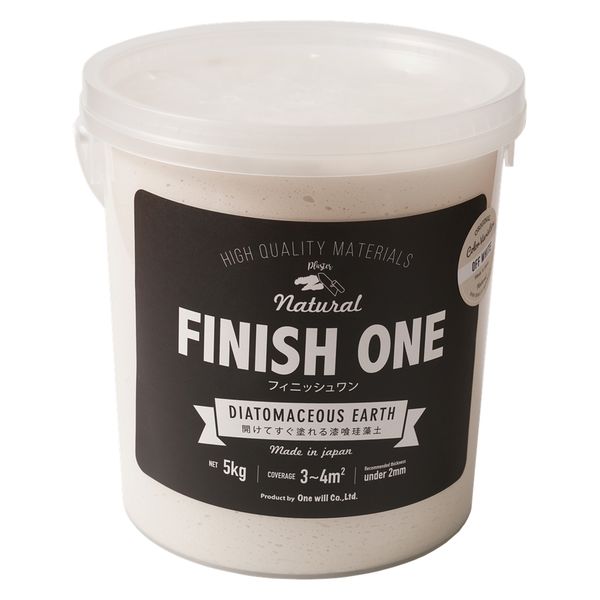 ワンウィル FINISH ONE 珪藻土 5kg オフホワイト209305　1缶（直送品）