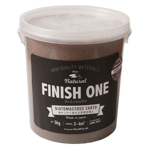 ワンウィル FINISH ONE 珪藻土 5kgチャコールグレー209313　1缶（直送品）