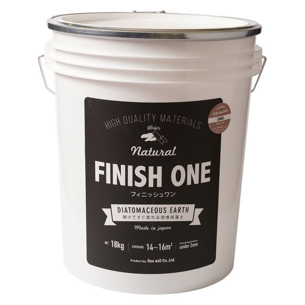 ワンウィル FINISH ONE 珪藻土 18kg キャメル209324　1缶（直送品）
