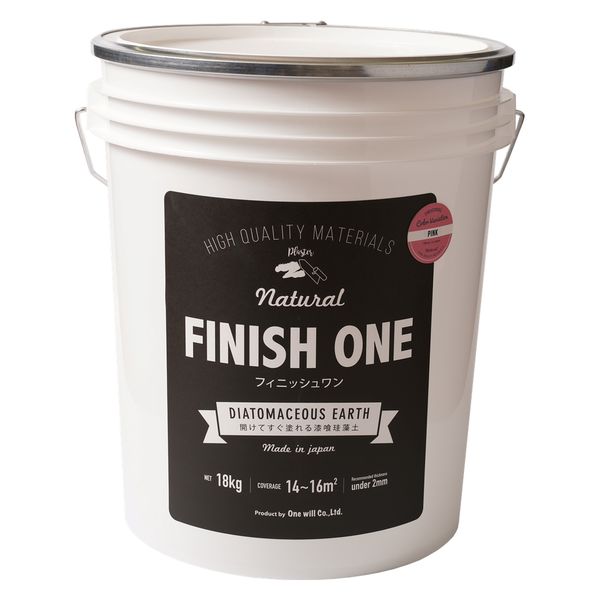 ワンウィル FINISH ONE 珪藻土 18kg ピンク209331　1缶（直送品）