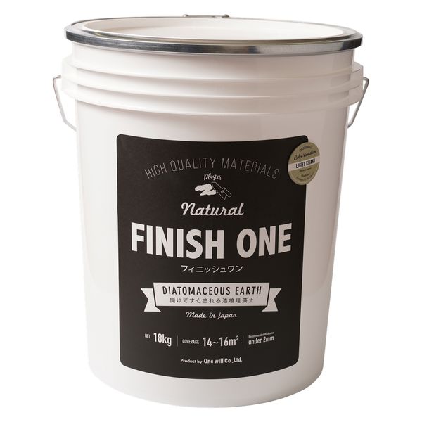 ワンウィル FINISH ONE 珪藻土 18kg ライトカーキ209336　1缶（直送品）