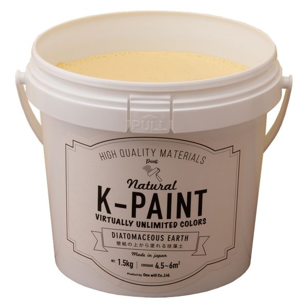 ワンウィル K-PAINT 珪藻土 1.5kg イエロー209350　1缶（直送品）
