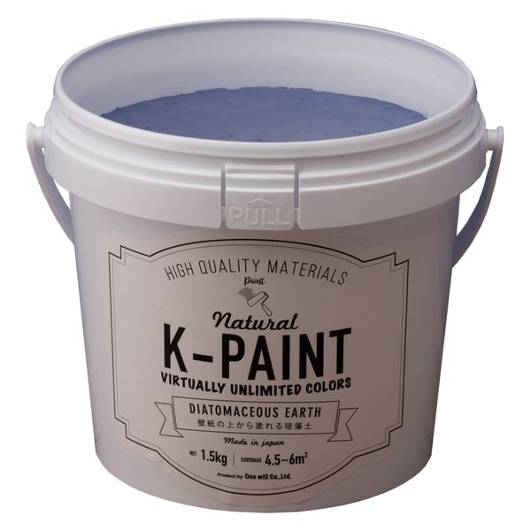 ワンウィル K-PAINT 珪藻土 1.5kg アイリス209365　1缶（直送品）