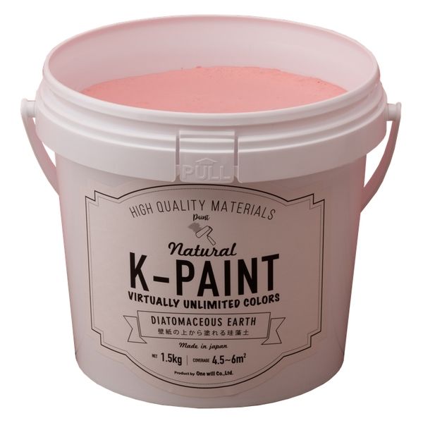 ワンウィル K-PAINT 珪藻土 1.5kg ピンク209367　1缶（直送品）