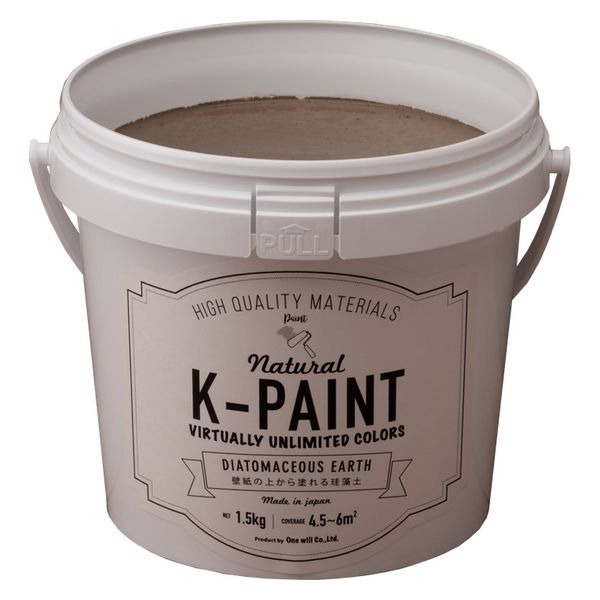 ワンウィル K-PAINT 珪藻土 1.5kg チャコールグレー209368　1缶（直送品）