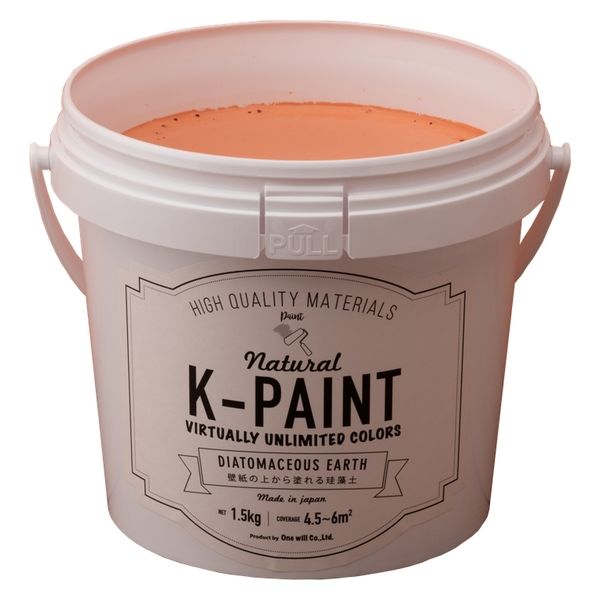 ワンウィル K-PAINT 珪藻土 1.5kg オレンジ209369　1缶（直送品）