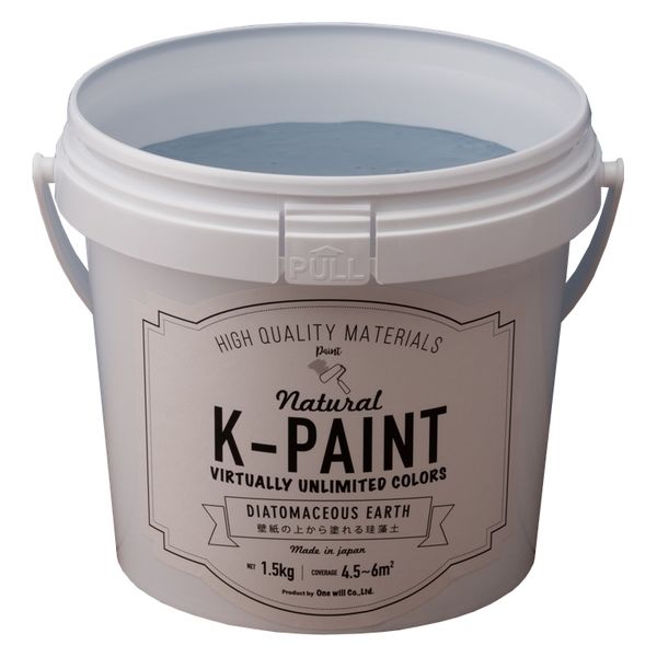 ワンウィル K-PAINT 珪藻土 1.5kg ブルーグレー209371　1缶（直送品）