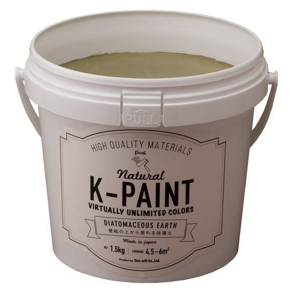 ワンウィル K-PAINT 珪藻土 1.5kg カーキ209374　1缶（直送品）