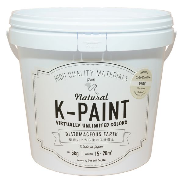 ワンウィル K-PAINT 珪藻土 5kg ホワイト209376　1缶（直送品）