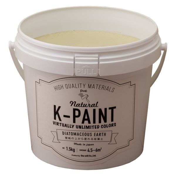 ワンウィル K-PAINT 珪藻土 1.5kg ライトカーキ209375　1缶（直送品）