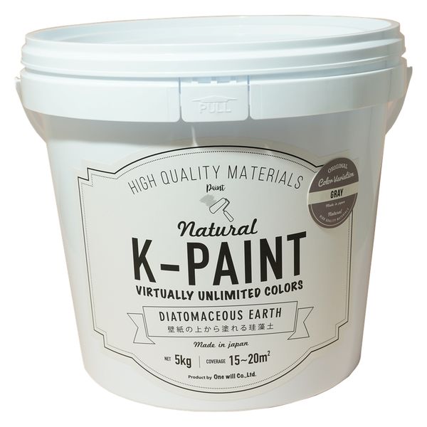 ワンウィル K-PAINT 珪藻土 5kg グレー209378　1缶（直送品）