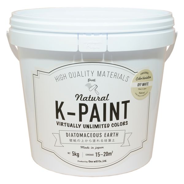 ワンウィル K-PAINT 珪藻土 5kg オフホワイト209385　1缶（直送品）