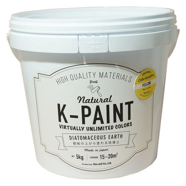 ワンウィル K-PAINT 珪藻土 5kg イエロー209386　1缶（直送品）