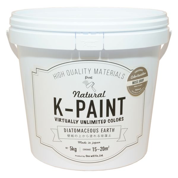ワンウィル K-PAINT 珪藻土 5kg モスグレー209387　1缶（直送品）