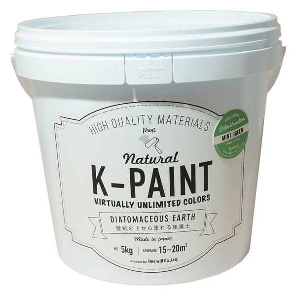 ワンウィル K-PAINT 珪藻土 5kg ミントグリーン209391　1缶（直送品）