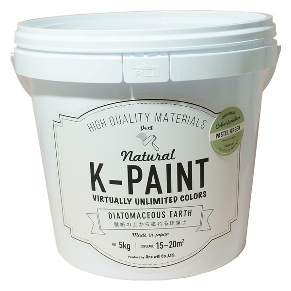 ワンウィル K-PAINT 珪藻土 5kg パステルグリーン209390　1缶（直送品）
