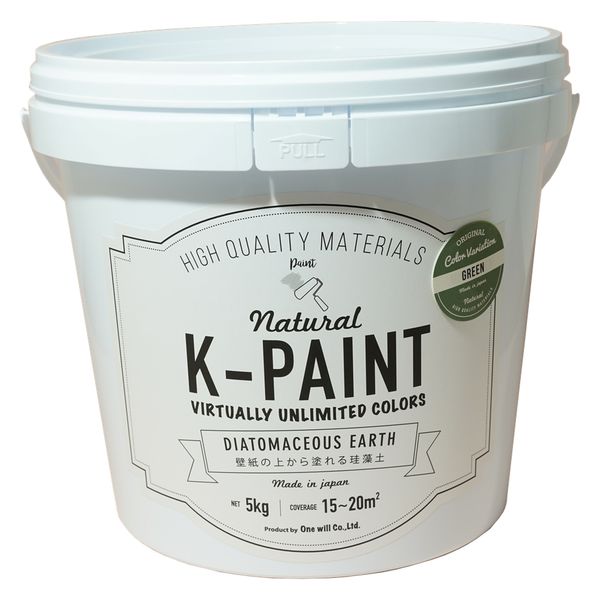 ワンウィル K-PAINT 珪藻土 5kg グリーン209392　1缶（直送品）