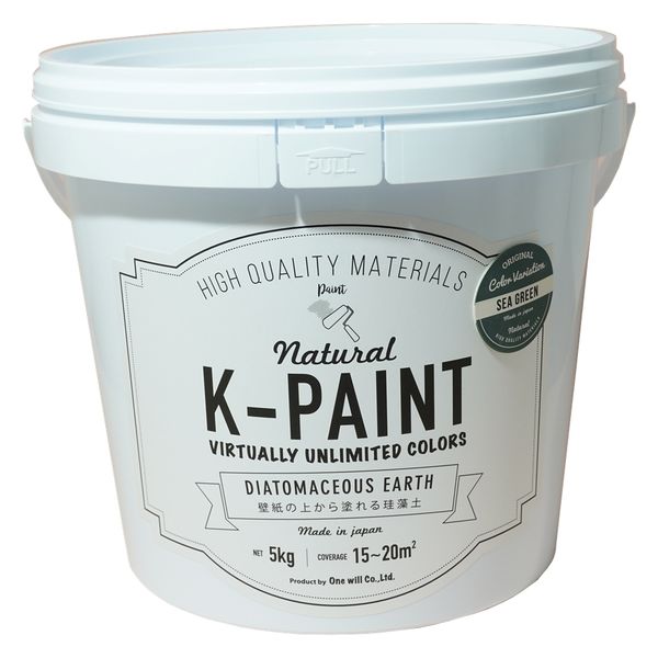 ワンウィル K-PAINT 珪藻土 5kg シーグリーン209393　1缶（直送品）