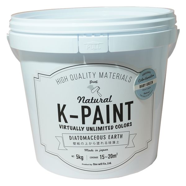 ワンウィル K-PAINT 珪藻土 5kg ベビーグリーン209394　1缶（直送品）