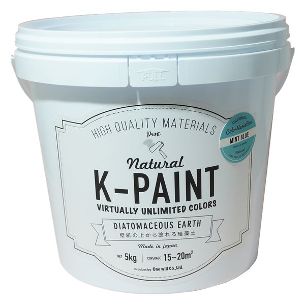 ワンウィル K-PAINT 珪藻土 5kg ミントブルー209395　1缶（直送品）