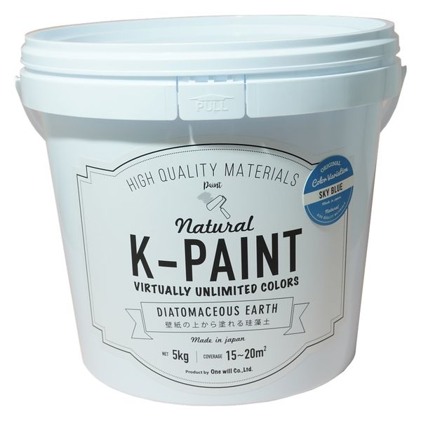 ワンウィル K-PAINT 珪藻土 5kg スカイブルー209396　1缶（直送品）