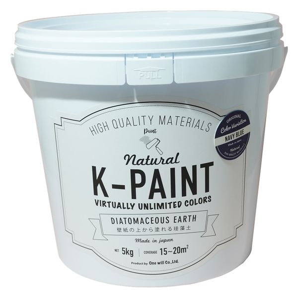 ワンウィル K-PAINT 珪藻土 5kg ネイビーブルー209398　1缶（直送品）
