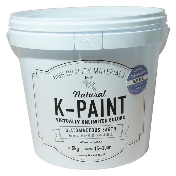 ワンウィル K-PAINT 珪藻土 5kg ベビーブルー209399　1缶（直送品）