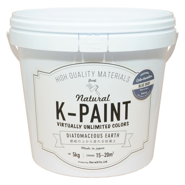 ワンウィル K-PAINT 珪藻土 5kg ブルーグレー209407　1缶（直送品）