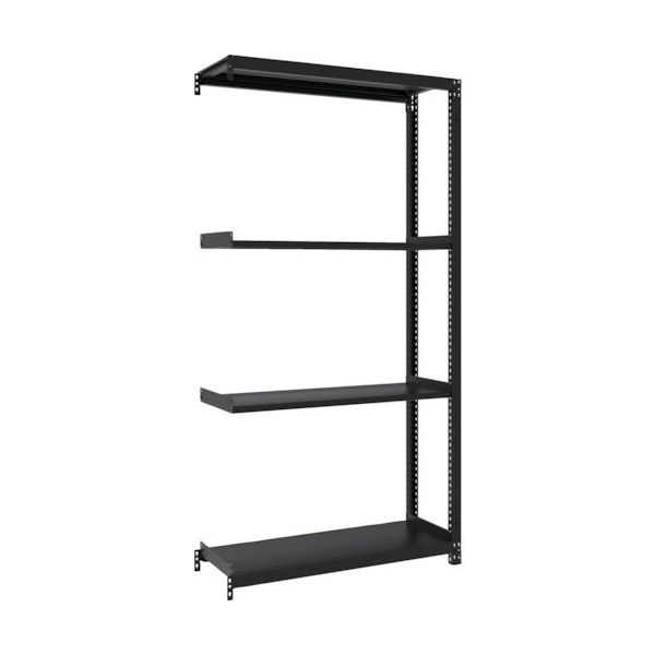 TRUSCO スチールラック M1型ボルトレス軽量棚900X320XH1800 4段 連結 サテンブラック M1-6334B-SB 1台（直送品）