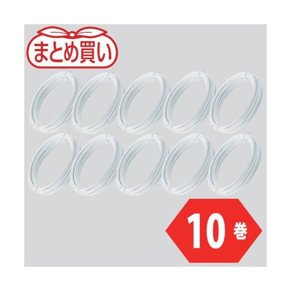 TRUSCO まとめ買い カラー針金 小巻タイプ 白 18番手 線径1.2mm×10m 10本 TCWS-12W-10P 1組(10束)（直送品）