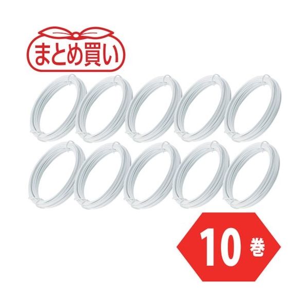 TRUSCO まとめ買い カラー針金 小巻タイプ 白 20番手 線径0.9mm×15m 10本 TCWS-09W-10P 1組(10束)（直送品）