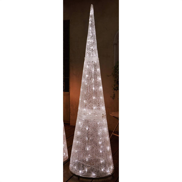ストア・エキスプレス LEDブリリアントコーンツリー ホワイト 高さ180cm【屋外使用可】 8162-2278 1台 38-66-3-2（直送品）