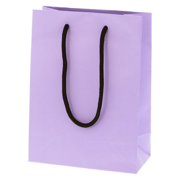 ＨＥＩＫＯ 手提げ紙袋　ブライトバッグ Ｔー３ パステルパープル（マットタイプ） 006143147 1セット(10枚入×5袋 合計50枚)（直送品）