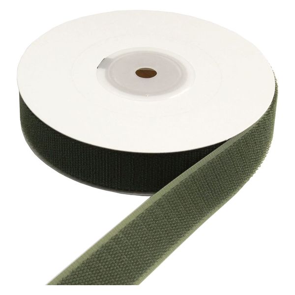 日本紐釦 ベルクロ面ファスナー 縫い付けタイプ 巾25mm 徳用5m巻 A(フック) 1523カーキ（直送品）