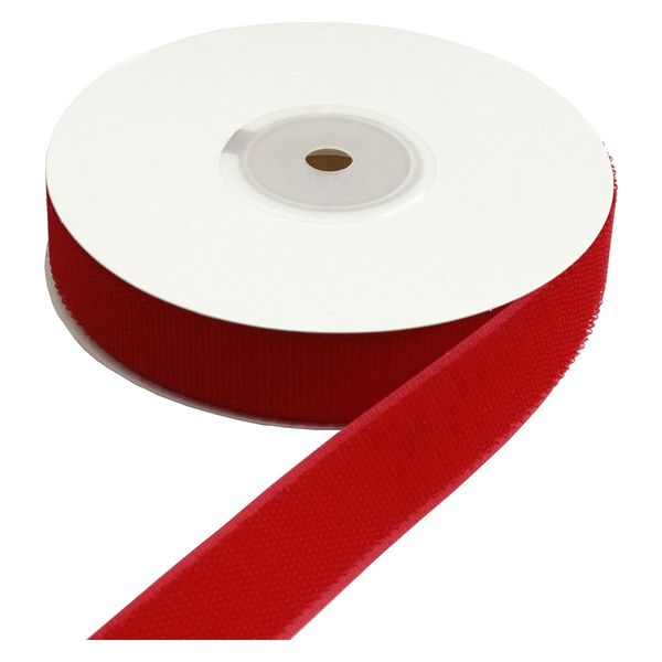 日本紐釦 ベルクロ面ファスナー 縫い付けタイプ 巾25mm 徳用5m巻 B(ループ) 1067レッド（直送品）