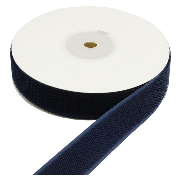 日本紐釦 ベルクロ面ファスナー 縫い付けタイプ 巾25mm 徳用5m巻 B(ループ) 1968ネイビー（直送品）