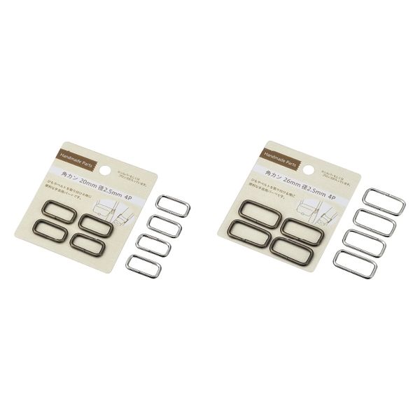ガンナガン　4種セット エコー金属 角カン 4P 20mm・26mm 2249-220 1箱(8個入)（直送品