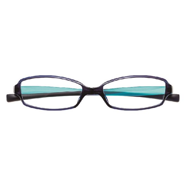 ハグ・オザワ 変なメガネ　老眼鏡　スクエア型　ネイビー／アクア　+1.0 HM-1001/COL2/52/+1.0 1パック（直送品）