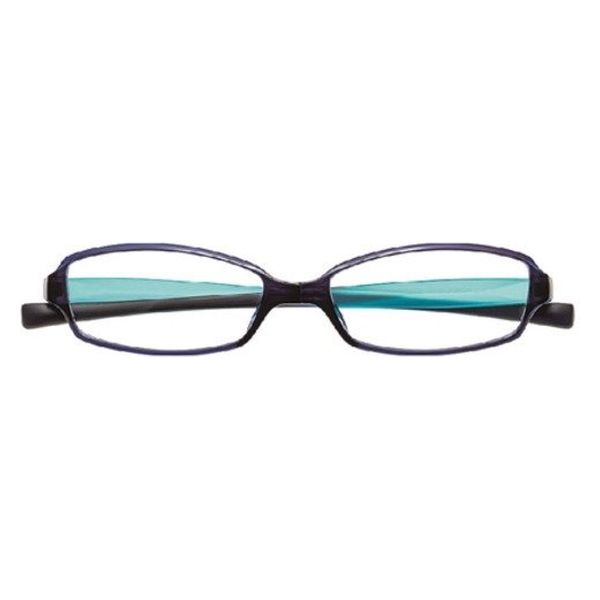 ハグ・オザワ 変なメガネ　老眼鏡　スクエア型　ネイビー／アクア　+2.5 HM-1001/COL2/52/+2.5 1パック（直送品）