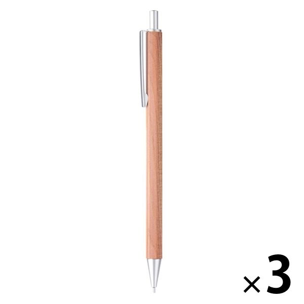 無印良品 木軸六角シャープペン 0.5mm ナチュラル 1セット（3本） 良品 