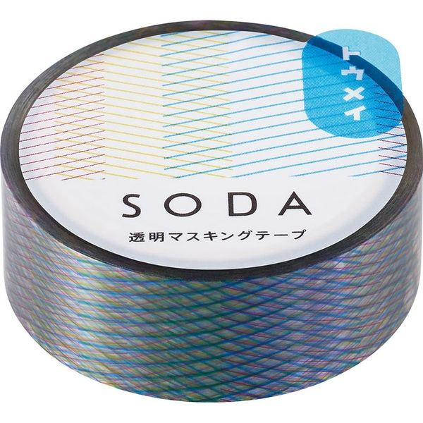 キングジム SODA 透明マスキングテープ 15mm幅 プリズム柄 CMT15-011 1本