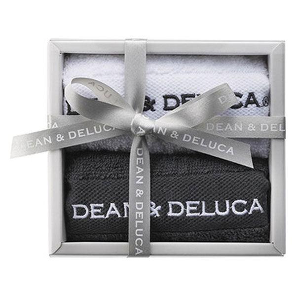 DEAN ＆ DELUCA ハンドタオル ホワイト・チャコールグレー 約30×30cm 1セット（各色1枚） アスクル