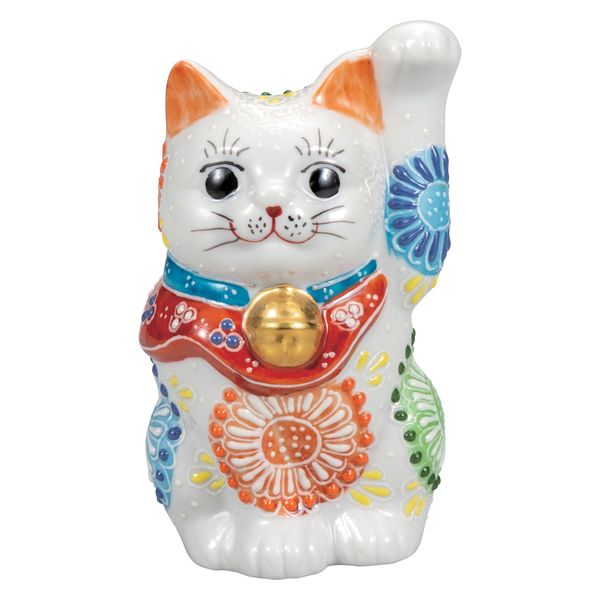 伊野正峰 日本の伝統工芸品【九谷焼】 K8-1448 3.3号招き猫 白