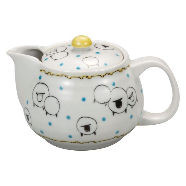 お値下げヴィンテージ急須 日本の伝統工芸品【九谷焼】 ポット急須 ひつじちらし 網付 岡田