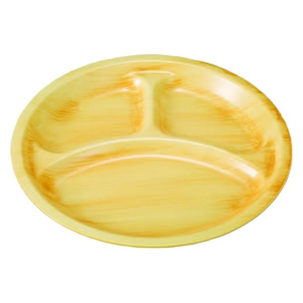 仕切皿 耐熱２３ｃｍ丸ランチプレート　白木塗　[2個入] wis-m-34-68　若泉漆器（直送品）